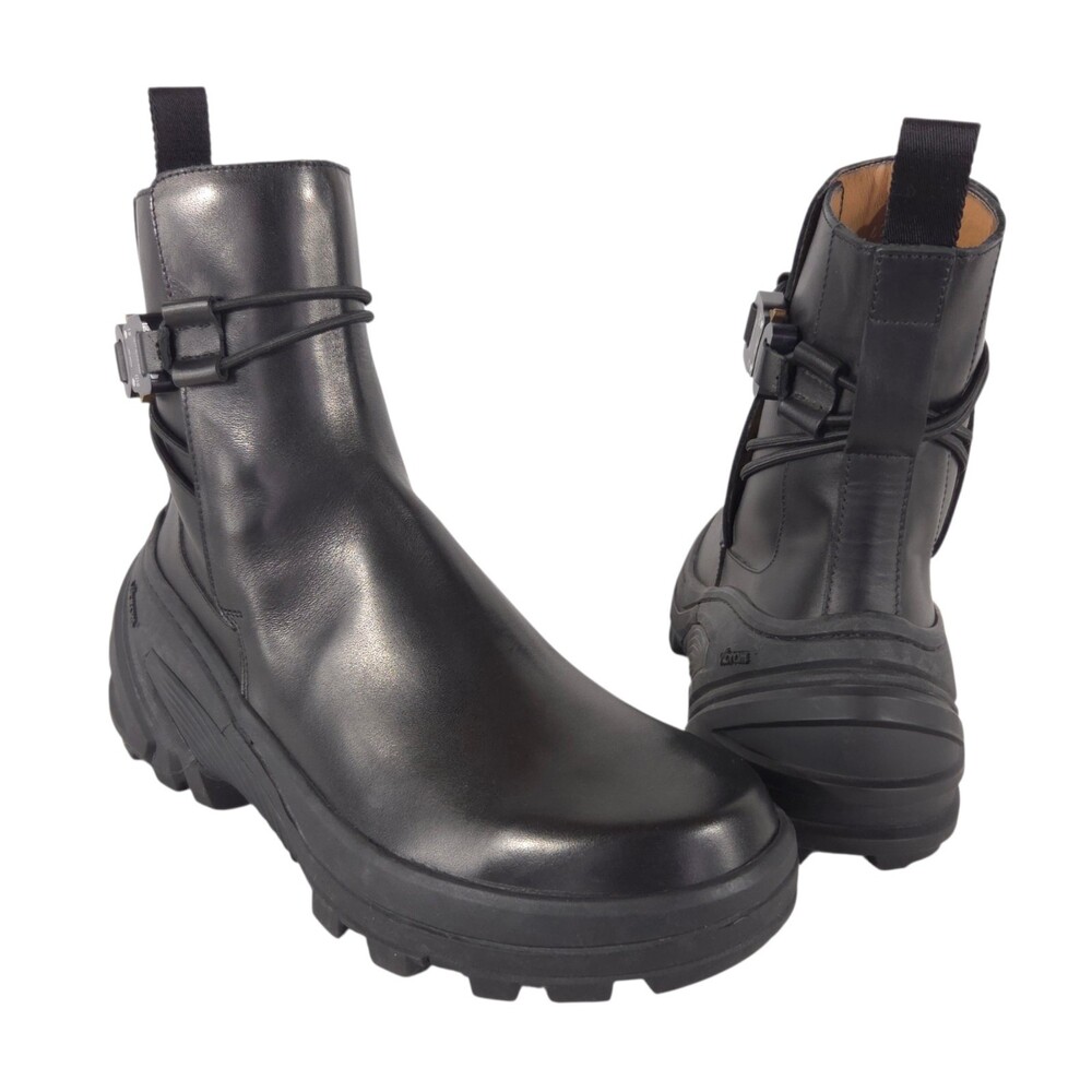 1017 ALYX 9SM Leather Buckle Ankle Boots US 9 EU 42 Mens Black $1050